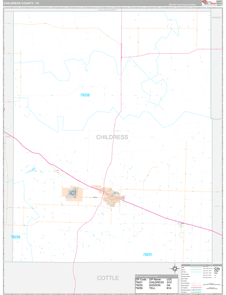 Childress County, TX Wall Map