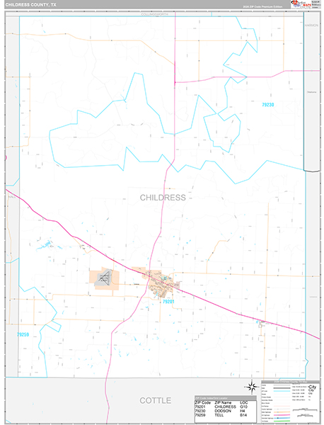 Childress County, TX Zip Code Map