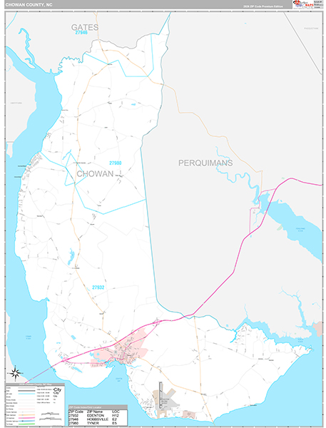 Chowan County, NC Wall Map