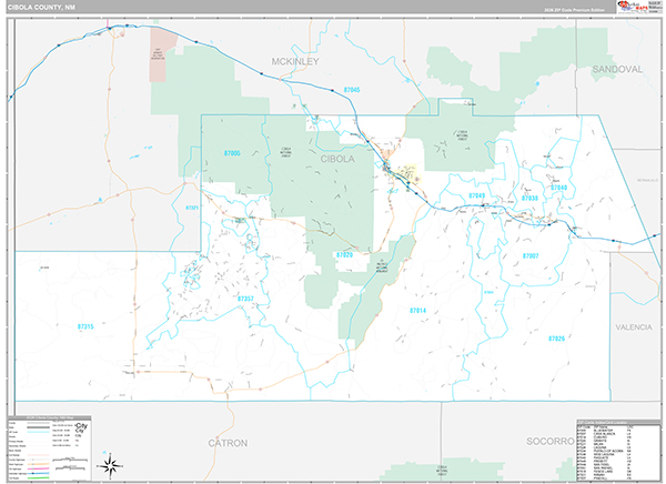 Cibola County, NM Zip Code Map
