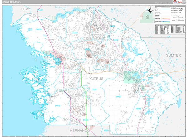 Citrus County, FL Wall Map