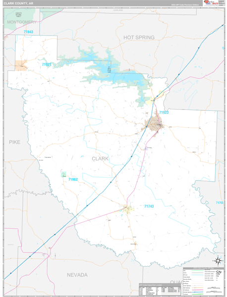 Clark County, AR Wall Map