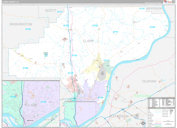 Clark County, IN Wall Map