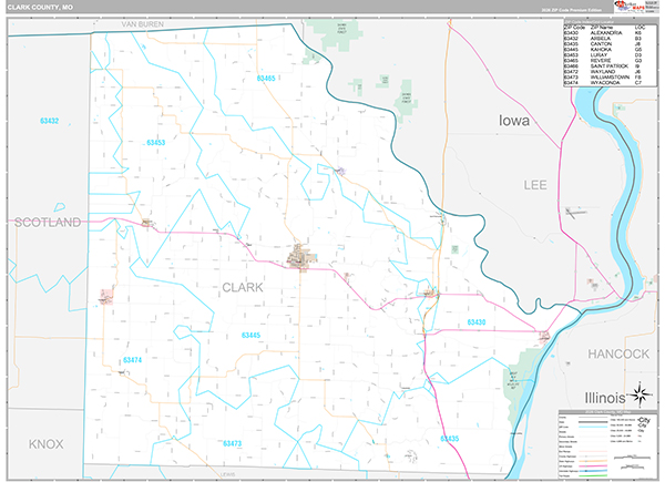 Clark County, MO Map Premium Style