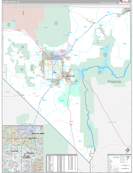 Clark County, NV Wall Map