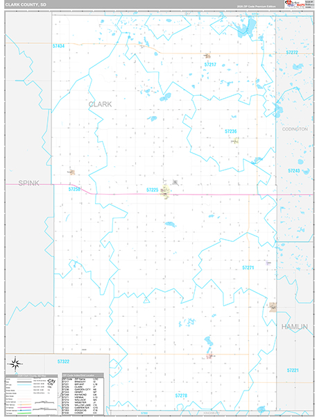 Clark County, SD Zip Code Map