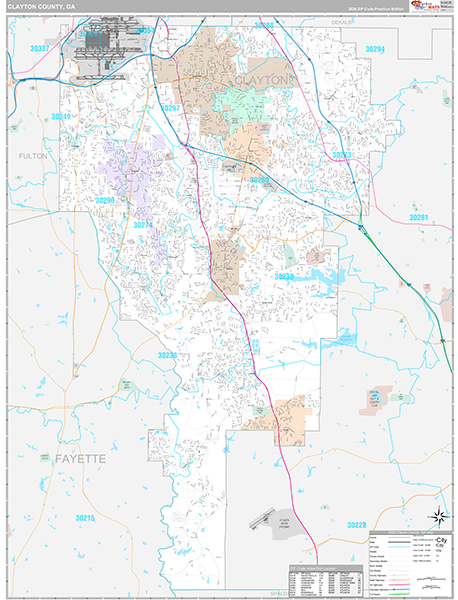 Clayton County, GA Zip Code Map
