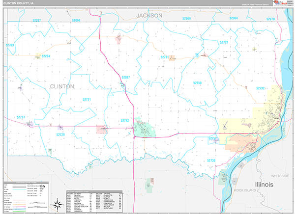 Clinton County, IA Wall Map