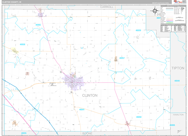 Clinton County, IN Zip Code Map