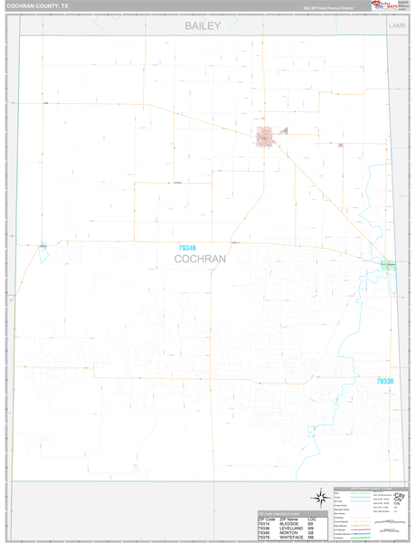 Cochran County, TX Wall Map