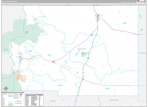 Colfax County, NM Wall Map