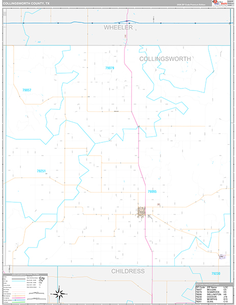 Collingsworth County, TX Wall Map
