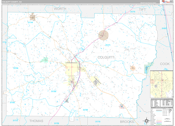 Colquitt County, GA Zip Code Map