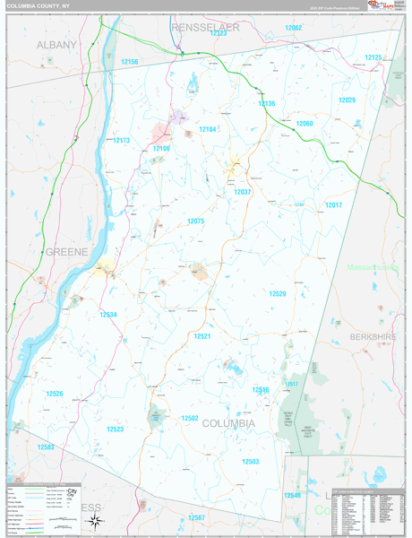 Columbia County, NY Wall Map Premium Style