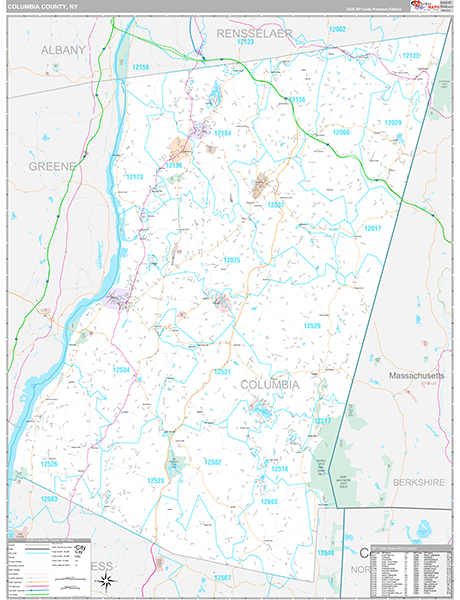 Columbia County, NY Zip Code Map