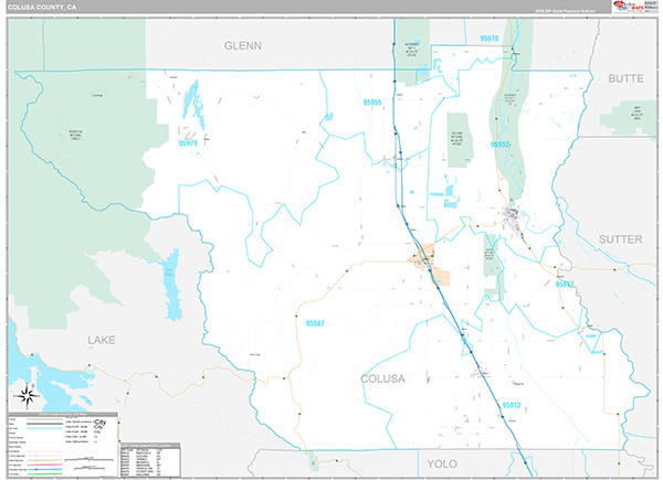 Colusa County, CA Map Premium Style