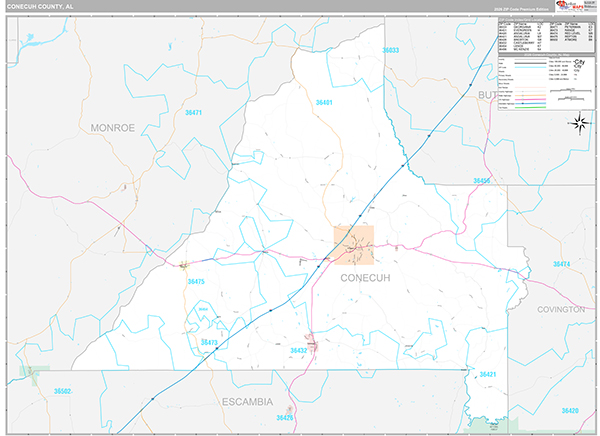 Conecuh County, AL Wall Map