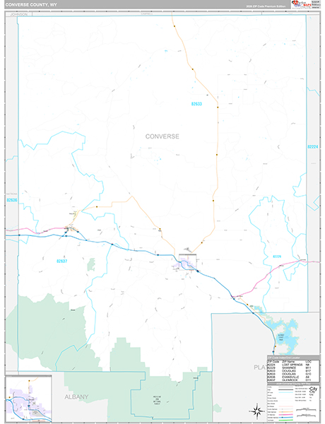 Converse County, WY Zip Code Map