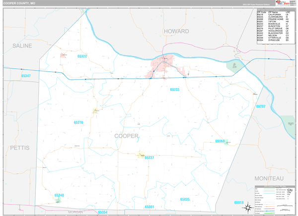 Cooper County Digital Map Premium Style