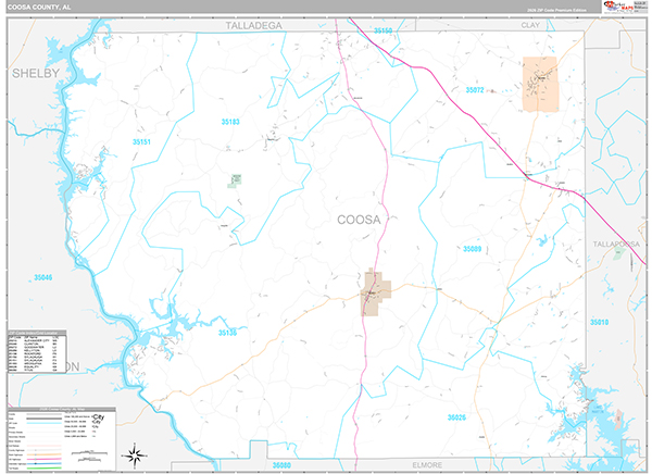 Coosa County, AL Zip Code Map
