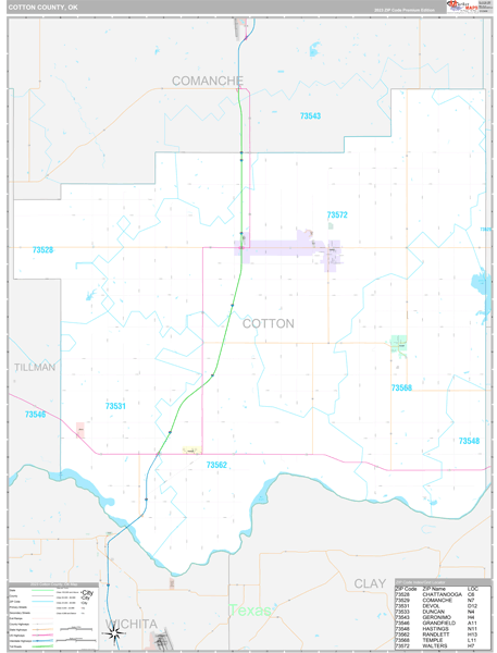 Cotton County Digital Map Premium Style