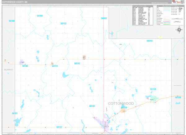Cottonwood County, MN Wall Map Premium Style