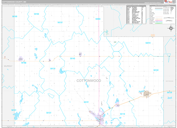 Cottonwood County, MN Wall Map