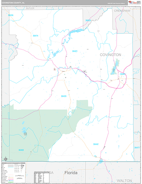 Covington County, AL Zip Code Map