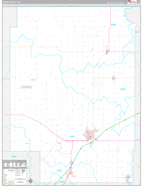 Craig County, OK Zip Code Map
