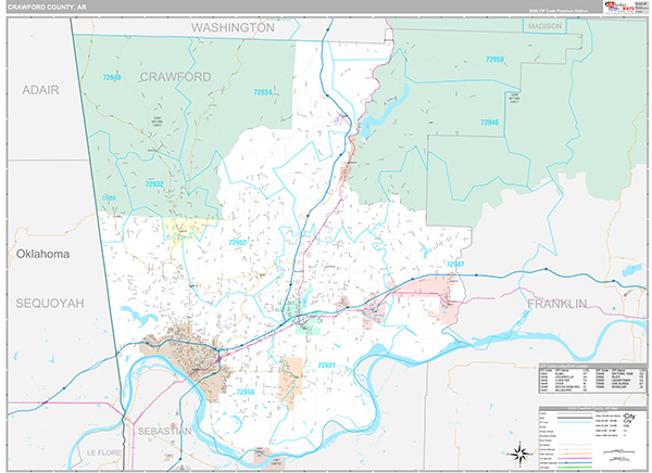 Crawford County, AR Zip Code Map