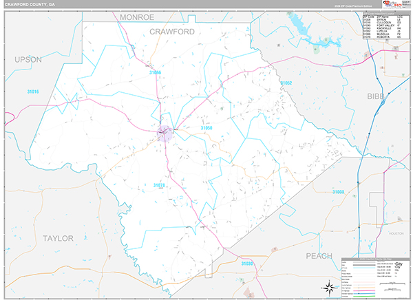 Crawford County, GA Zip Code Map