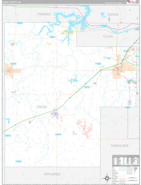 Creek County Digital Map Premium Style