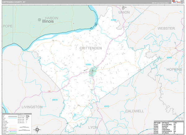 Crittenden County, KY Wall Map