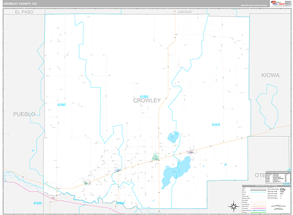Crowley County, CO Wall Map Premium Style