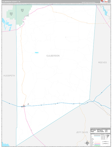 Culberson County, TX Wall Map