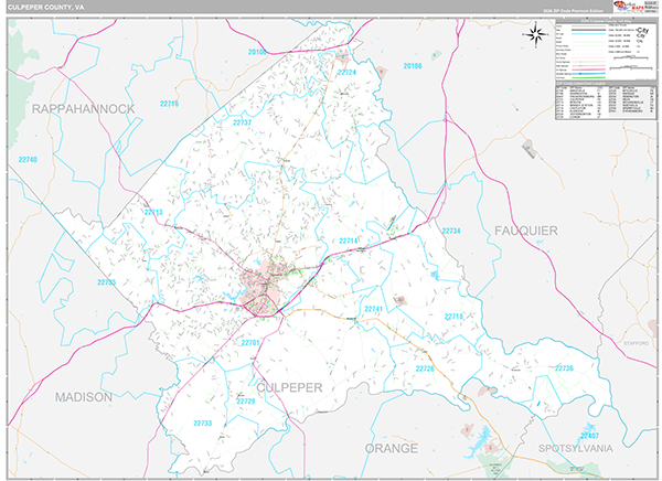 Culpeper County, VA Wall Map