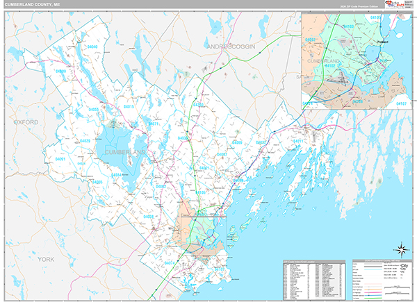 Cumberland County, ME Zip Code Map