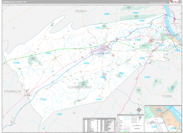Cumberland County, PA Wall Map