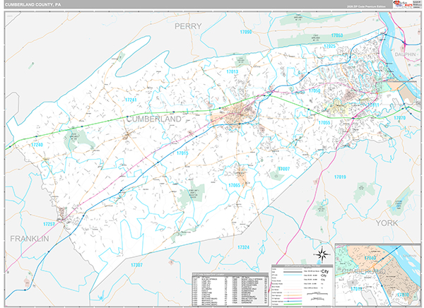 Cumberland County, PA Wall Map