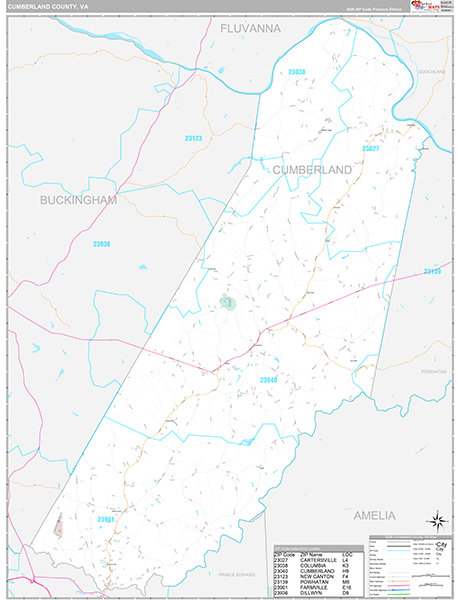Cumberland County, VA Wall Map