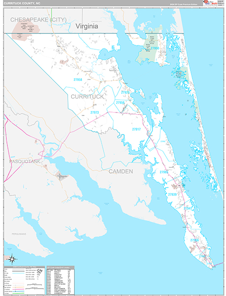 Currituck County, NC Wall Map