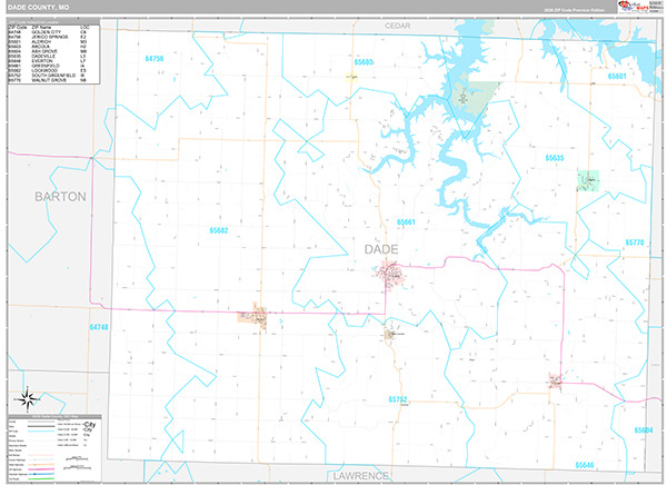 Dade County, MO Zip Code Map
