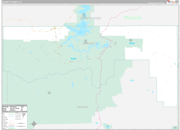 Daggett County Digital Map Premium Style