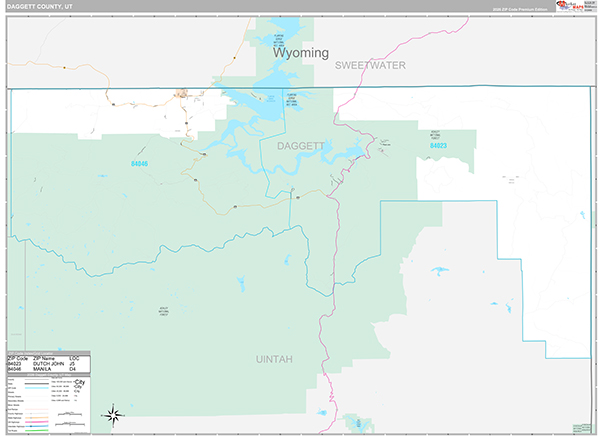 Daggett County, UT Zip Code Map