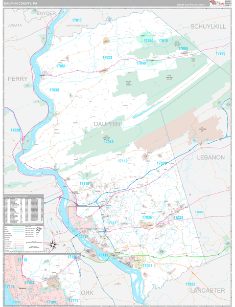 Dauphin County, PA Wall Map