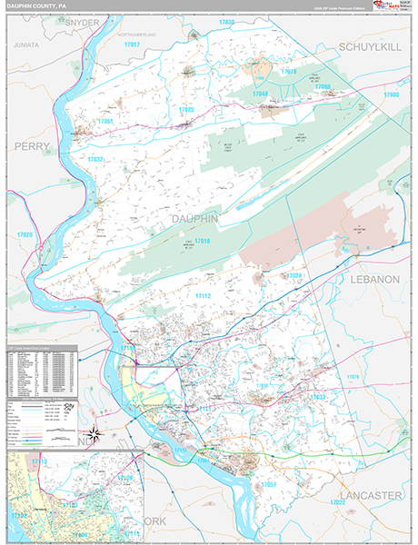 Dauphin County, PA Wall Map