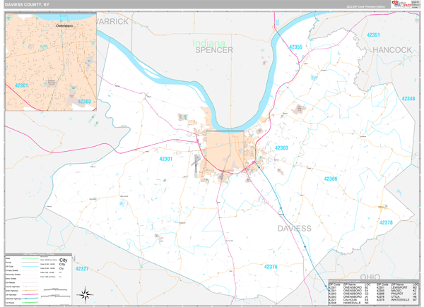 Daviess County, KY Wall Map