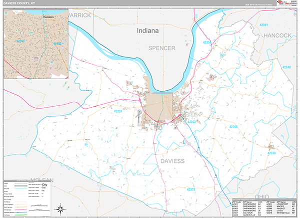 Daviess County, KY Zip Code Map