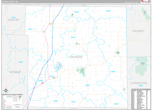 Daviess County, MO Map Premium Style