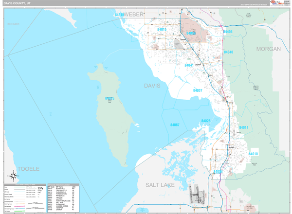 Davis County UT Wall Map Premium Style By MarketMAPS MapSales